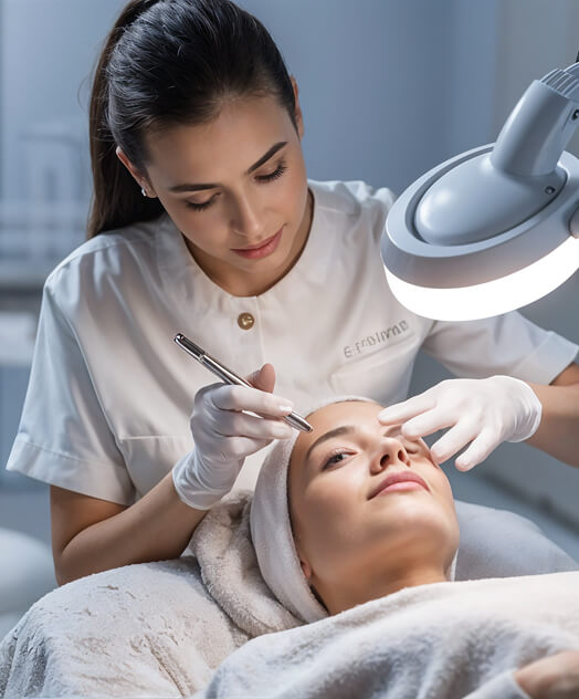 Skin treatment in progress